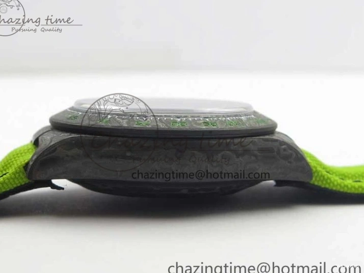 Green Dial Daytona Edition Carbon Strap WWF A7750 Best Black Nylon Green On V2 DIW 1103